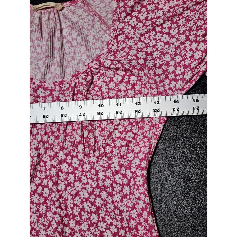Altar'd State Mini Dress Floral Puff Sleeve XS Pink - Picture 5 of 8